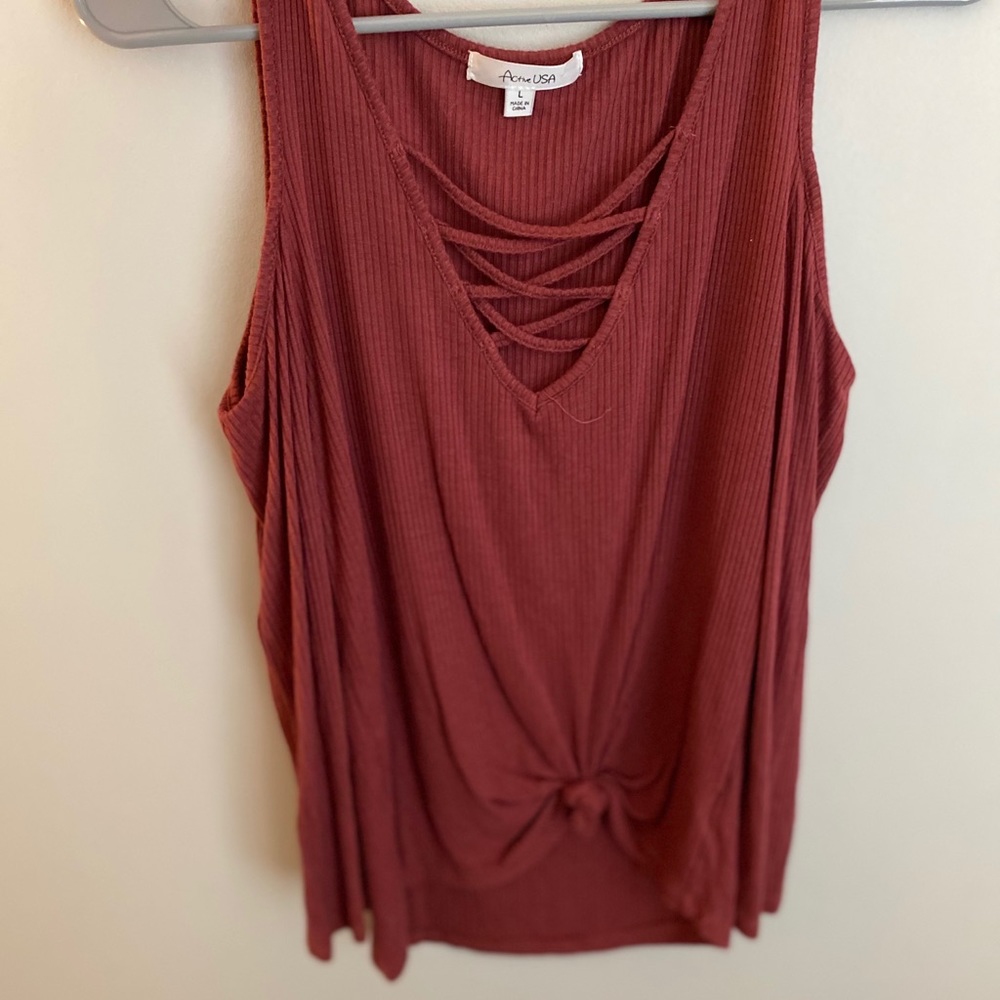 Long sleeve open shoulder tie top